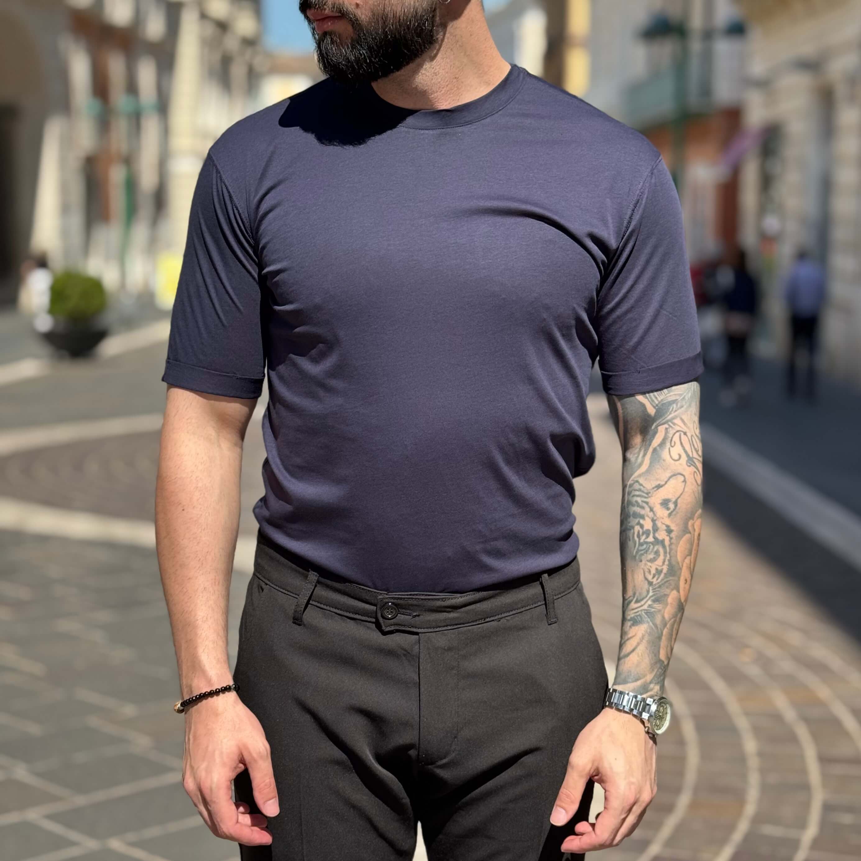 T-shirt in filo di scozia