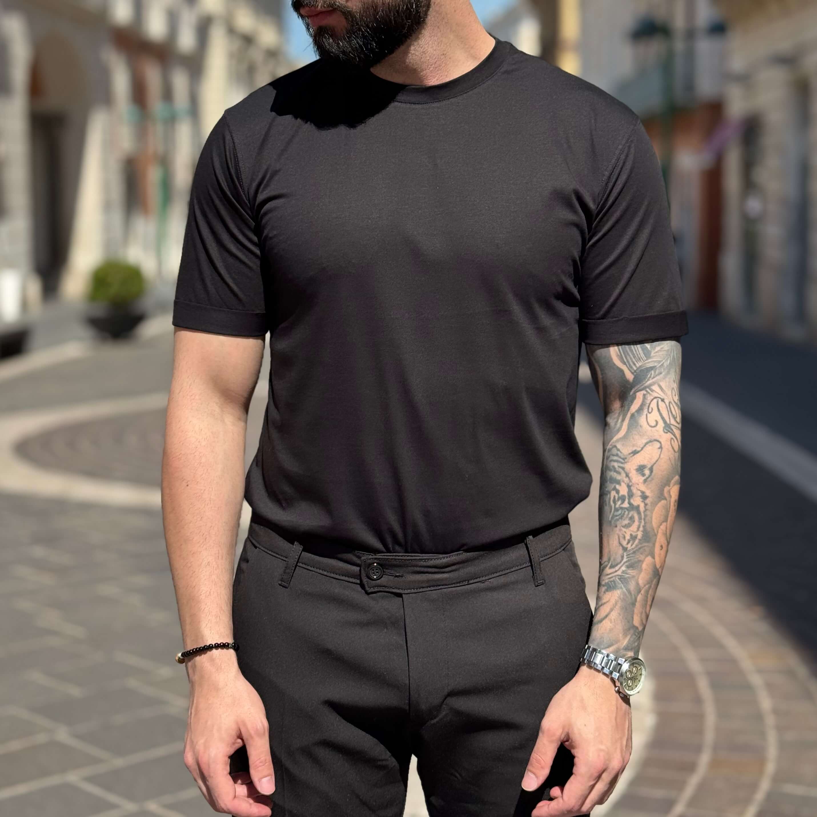 T-shirt in filo di scozia