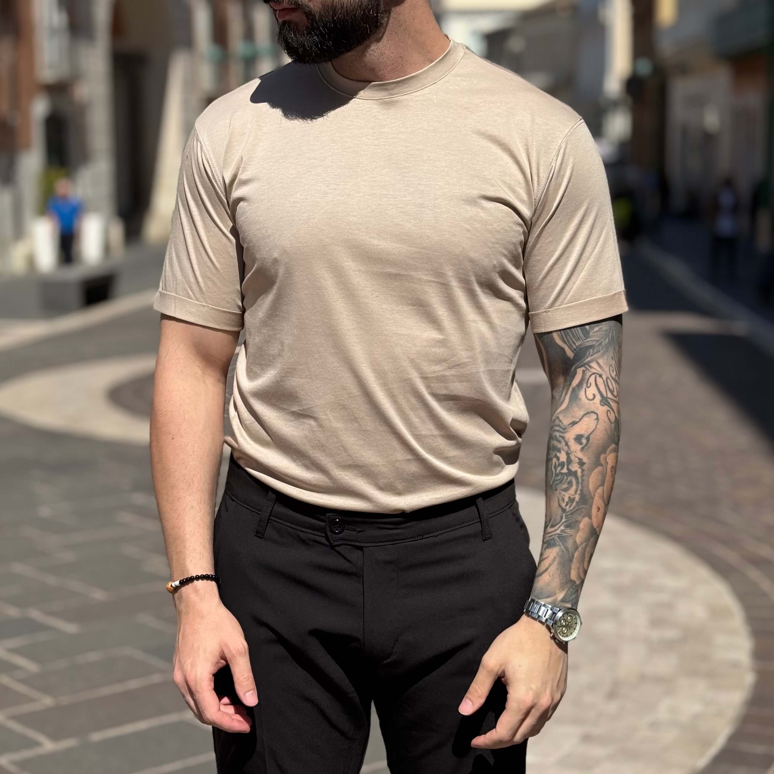 T-shirt in filo di scozia