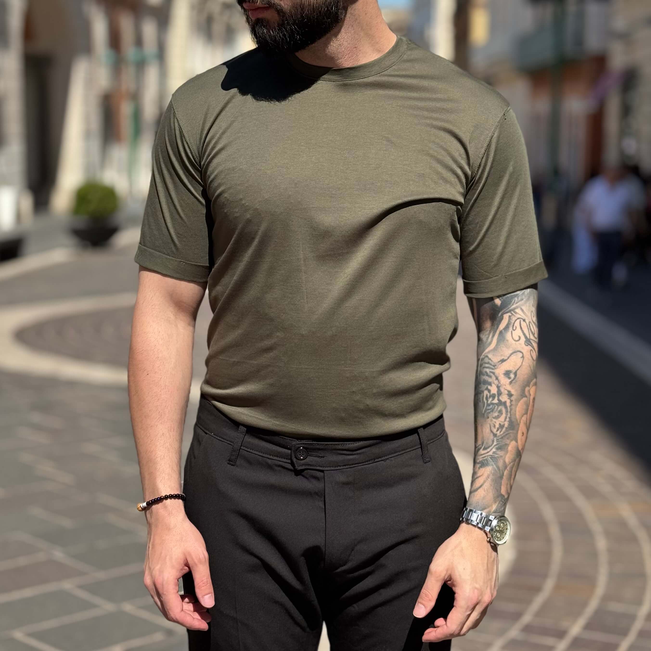 T-shirt in filo di scozia