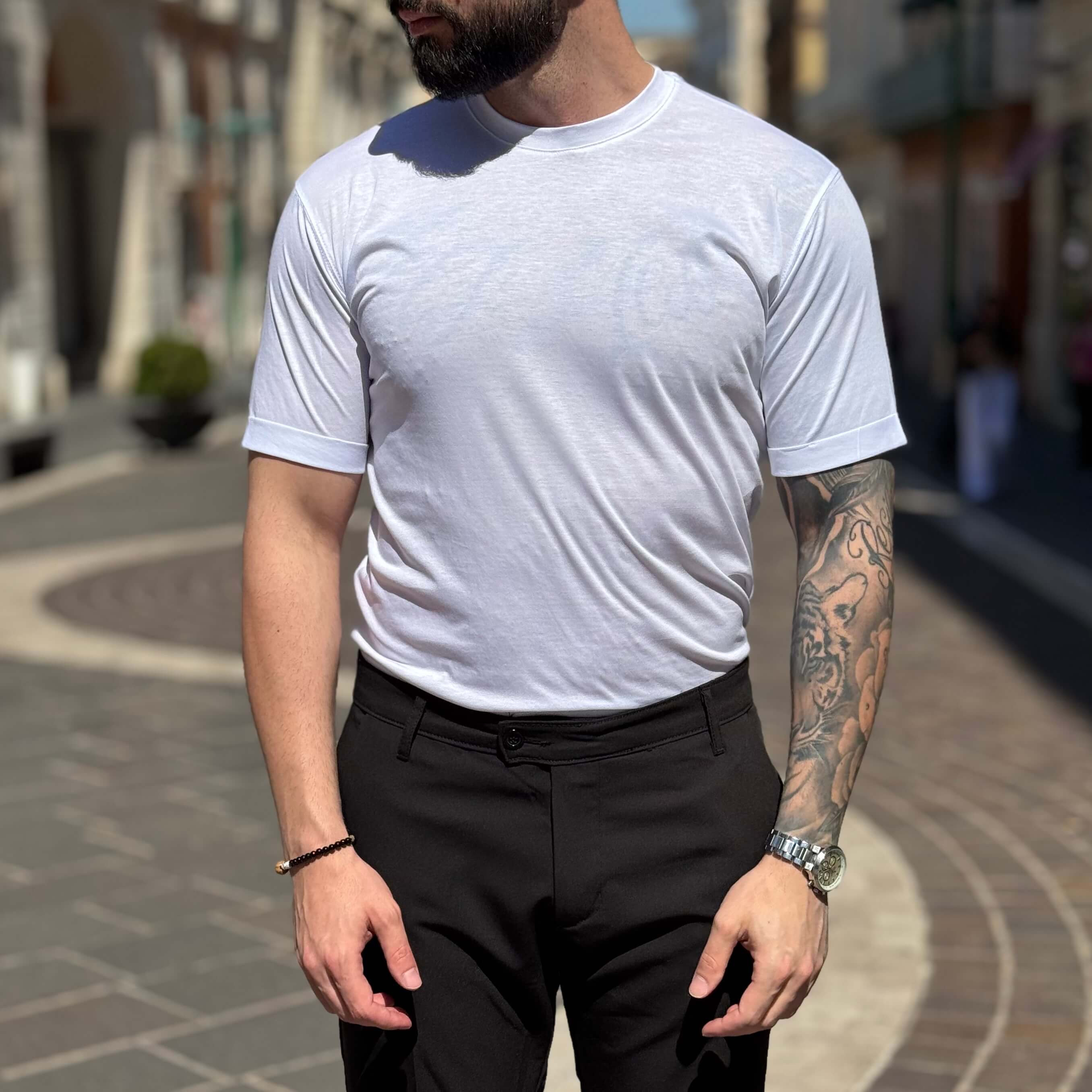 T-shirt in filo di scozia