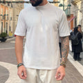 T-shirt in filo invernale bianca - FLAG STORE