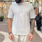 T-shirt in filo invernale bianca - FLAG STORE