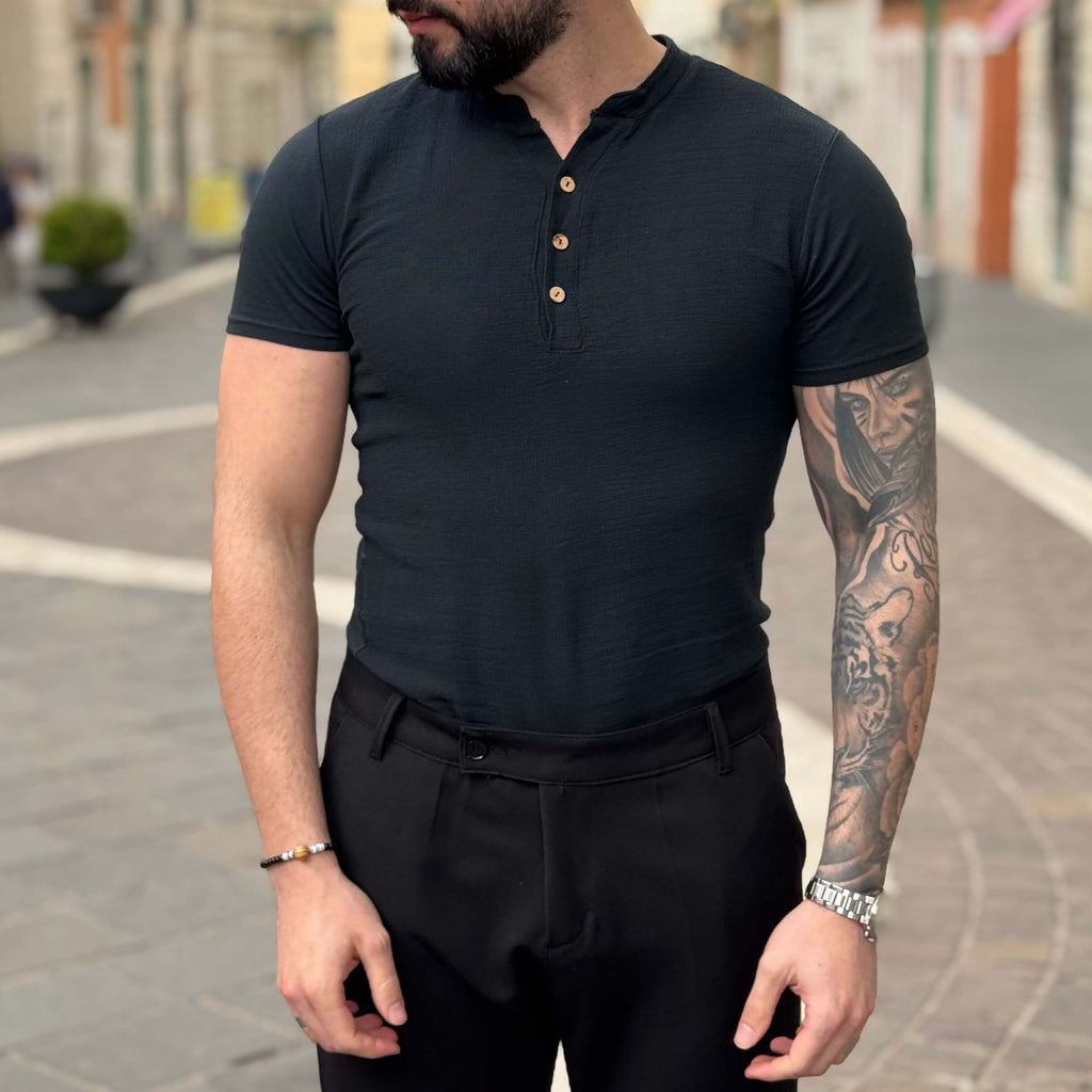 T-shirt nera serafino - FLAG STORE