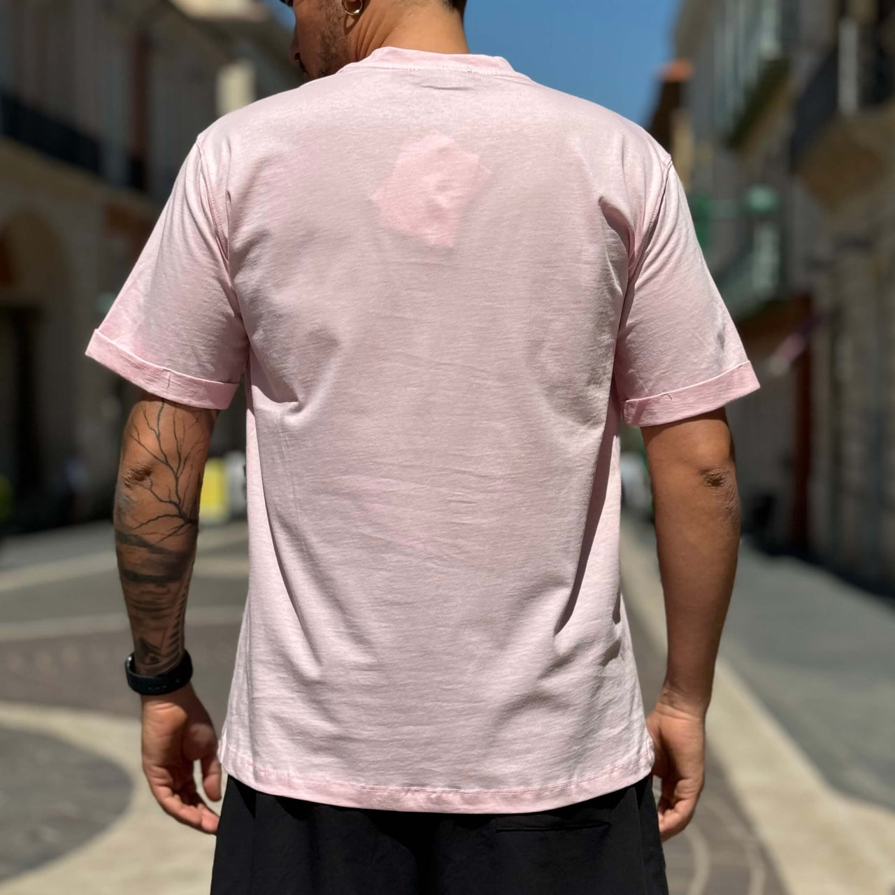 T-shirt rosa basic regolare - FLAG STORE