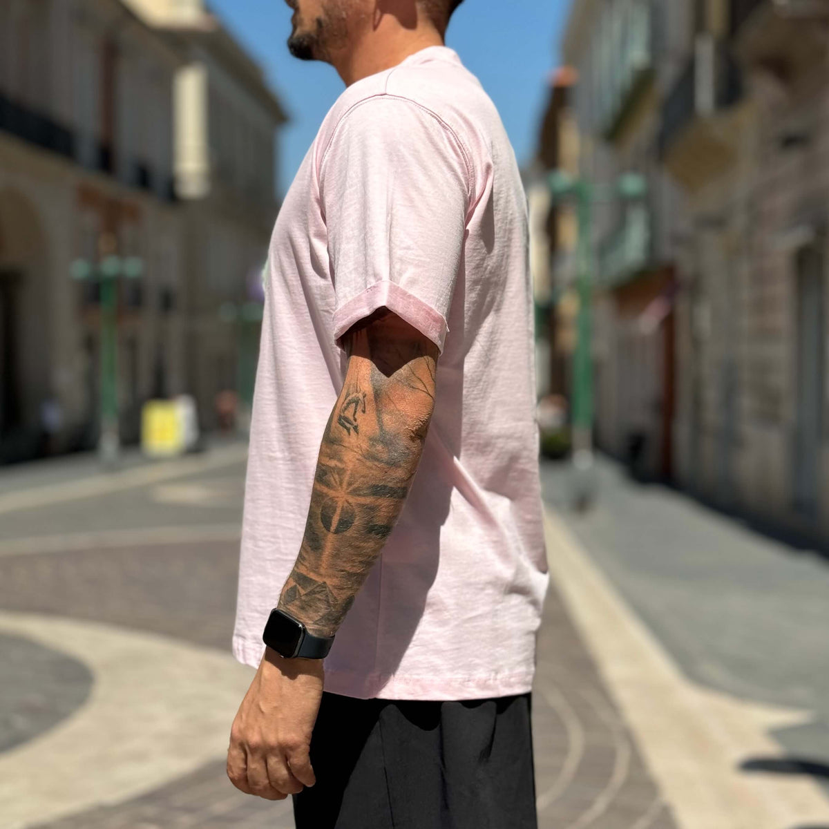 Regular-fit basic pink T-shirt - FLAG STORE