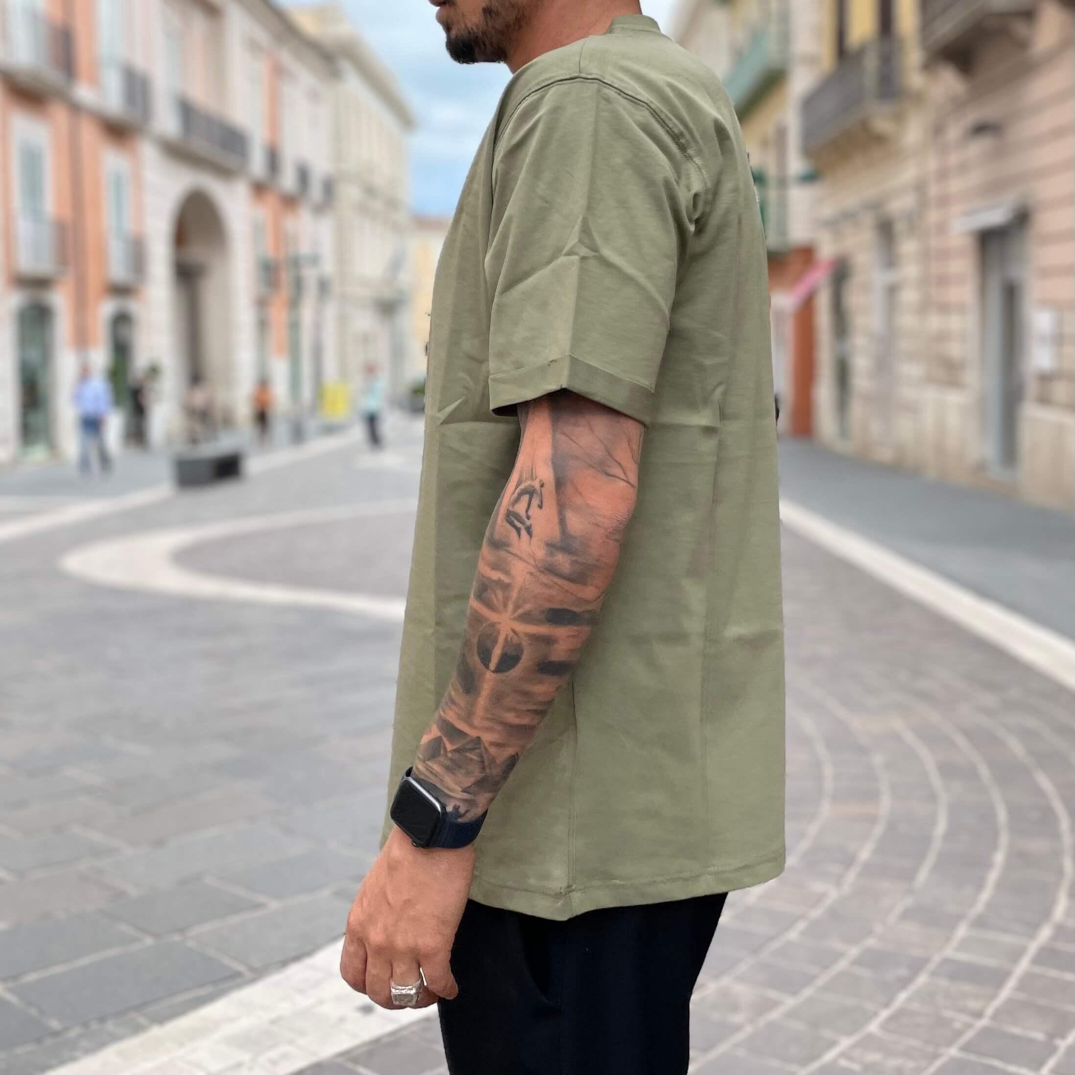 T-shirt verde oliva basic t.a. - FLAG STORE