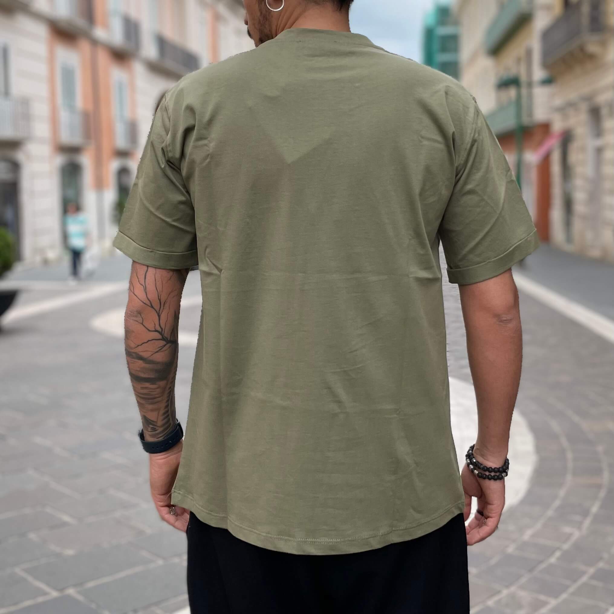T-shirt verde oliva basic t.a. - FLAG STORE