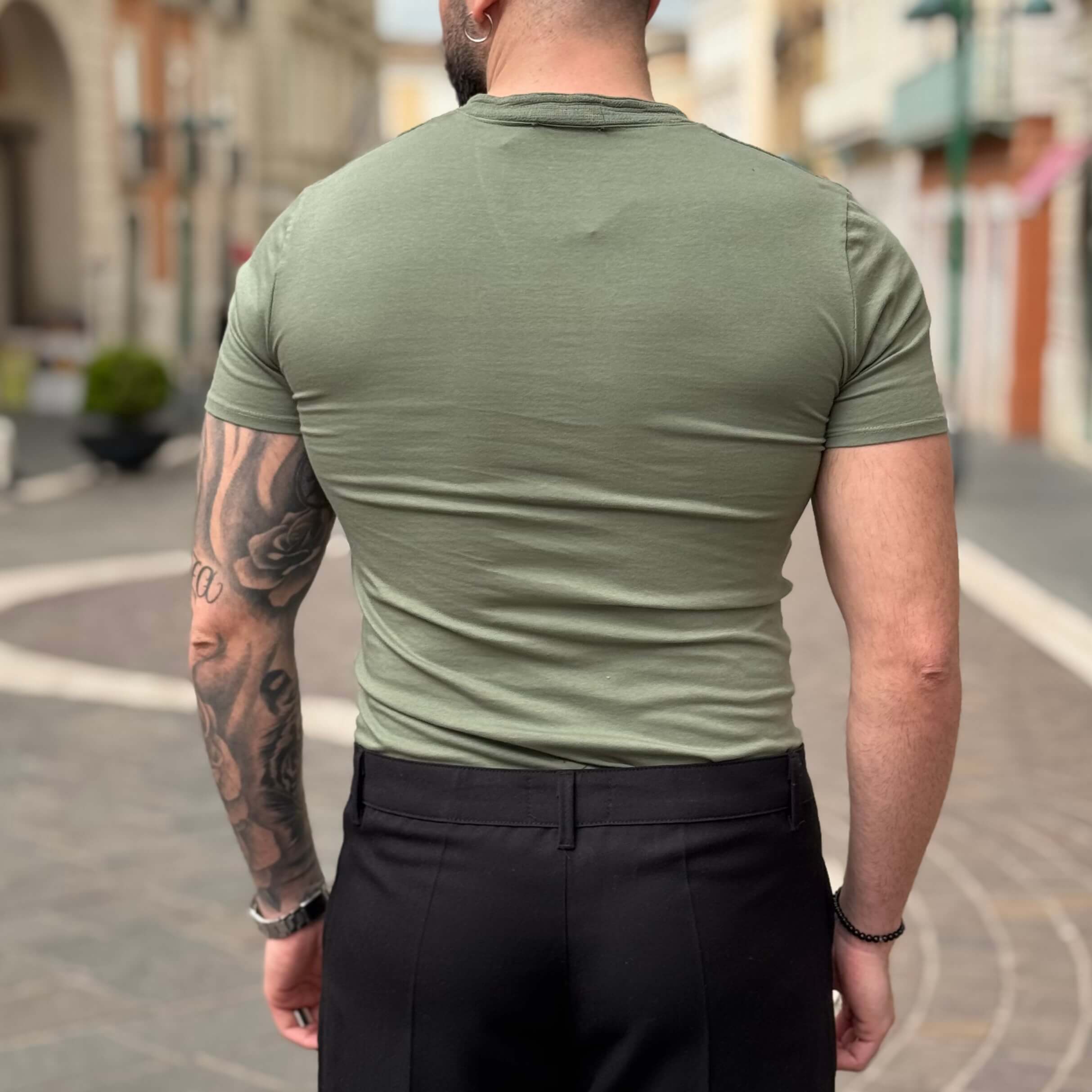 T-shirt verde serafino - FLAG STORE