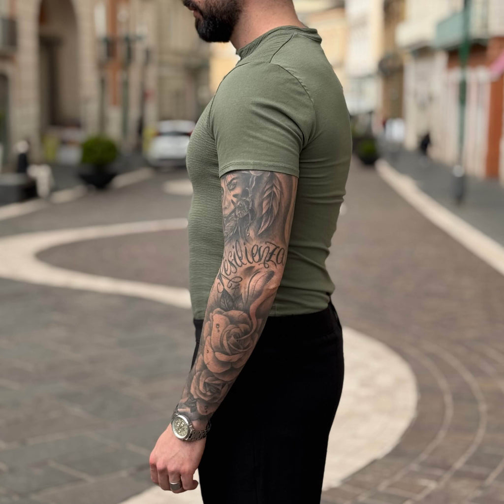 T-shirt verde serafino - FLAG STORE