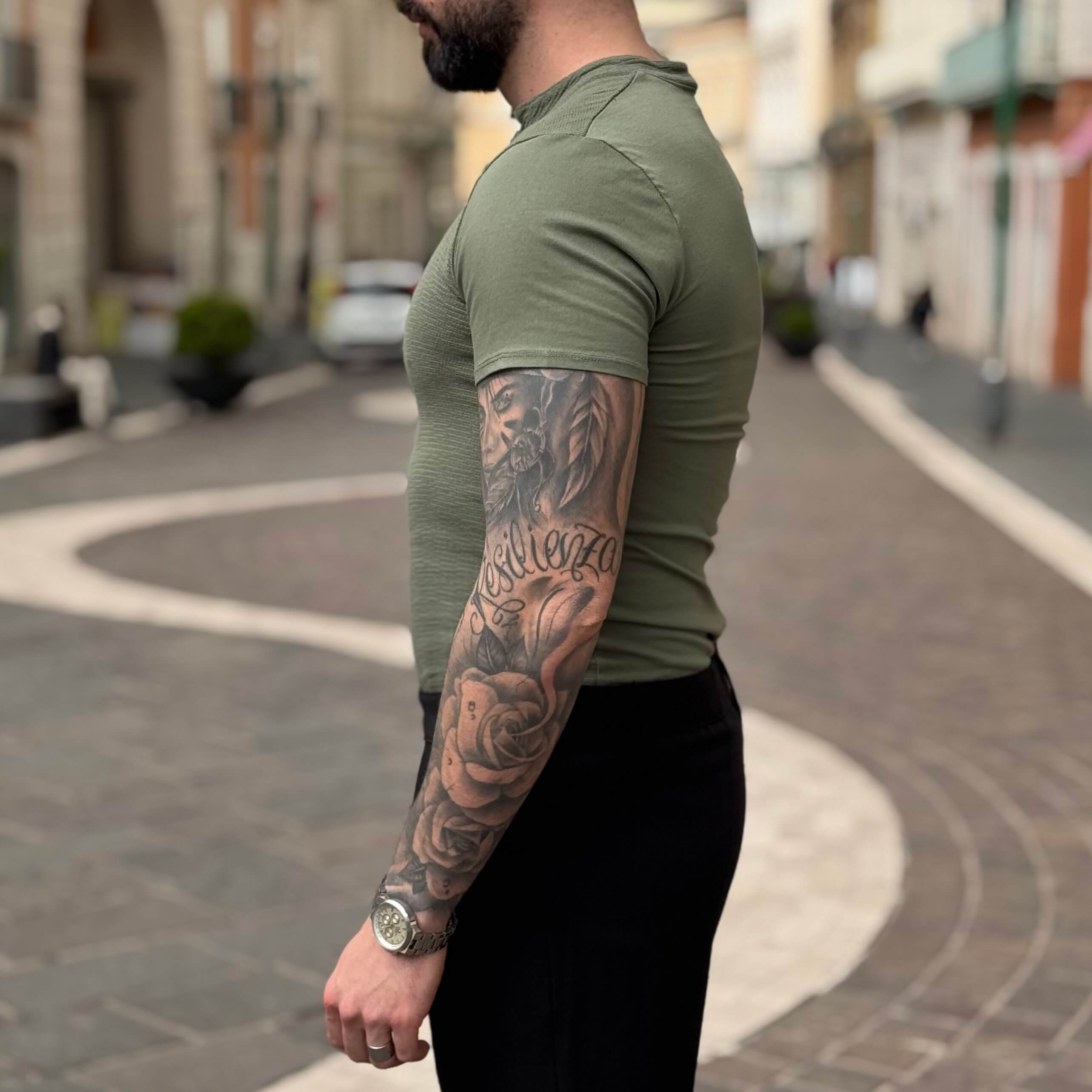 T-shirt verde serafino - FLAG STORE