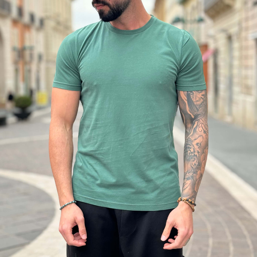 Green basic slim 2.0 t-shirt - FLAG STORE