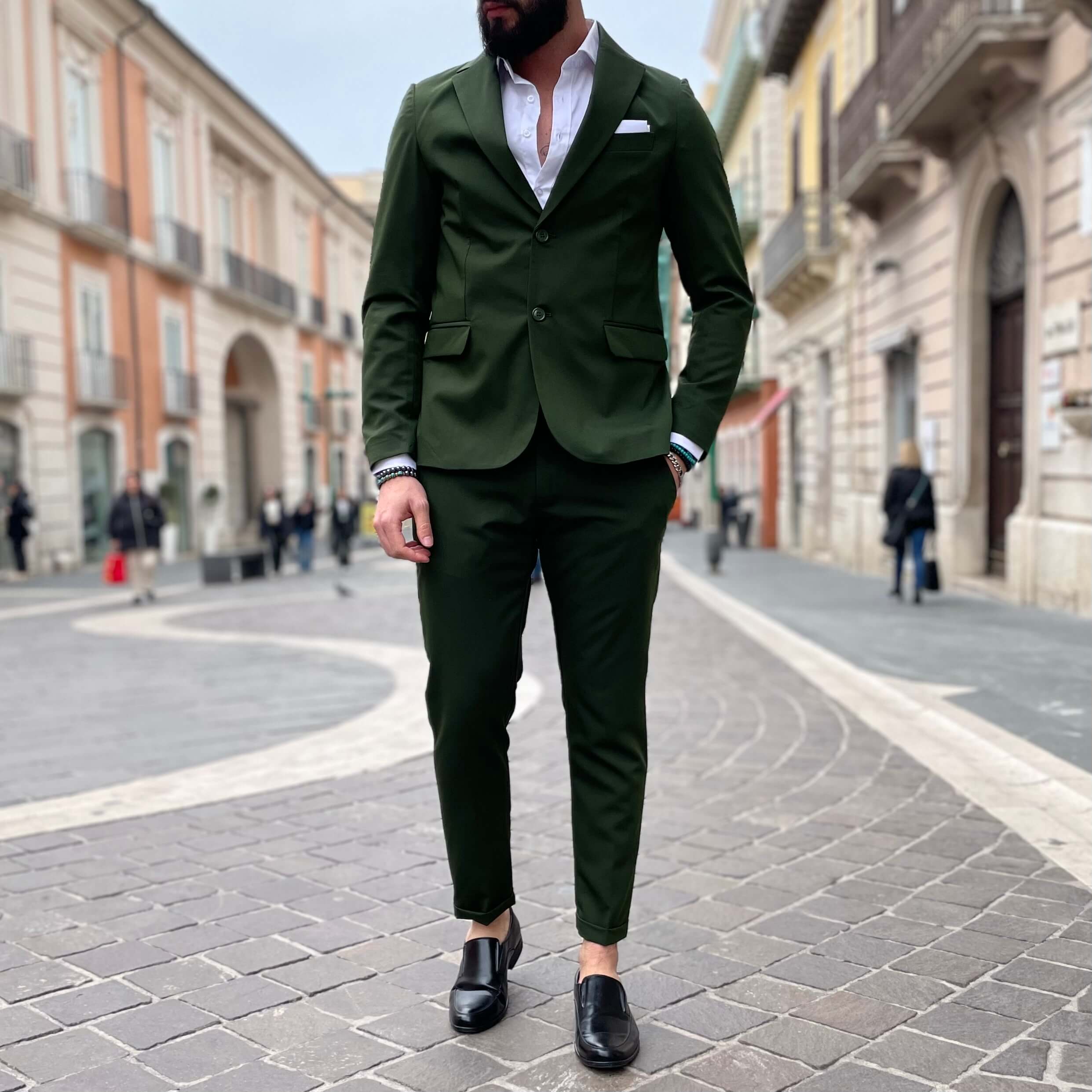 Green Single-Breasted Suit - FLAG STORE 