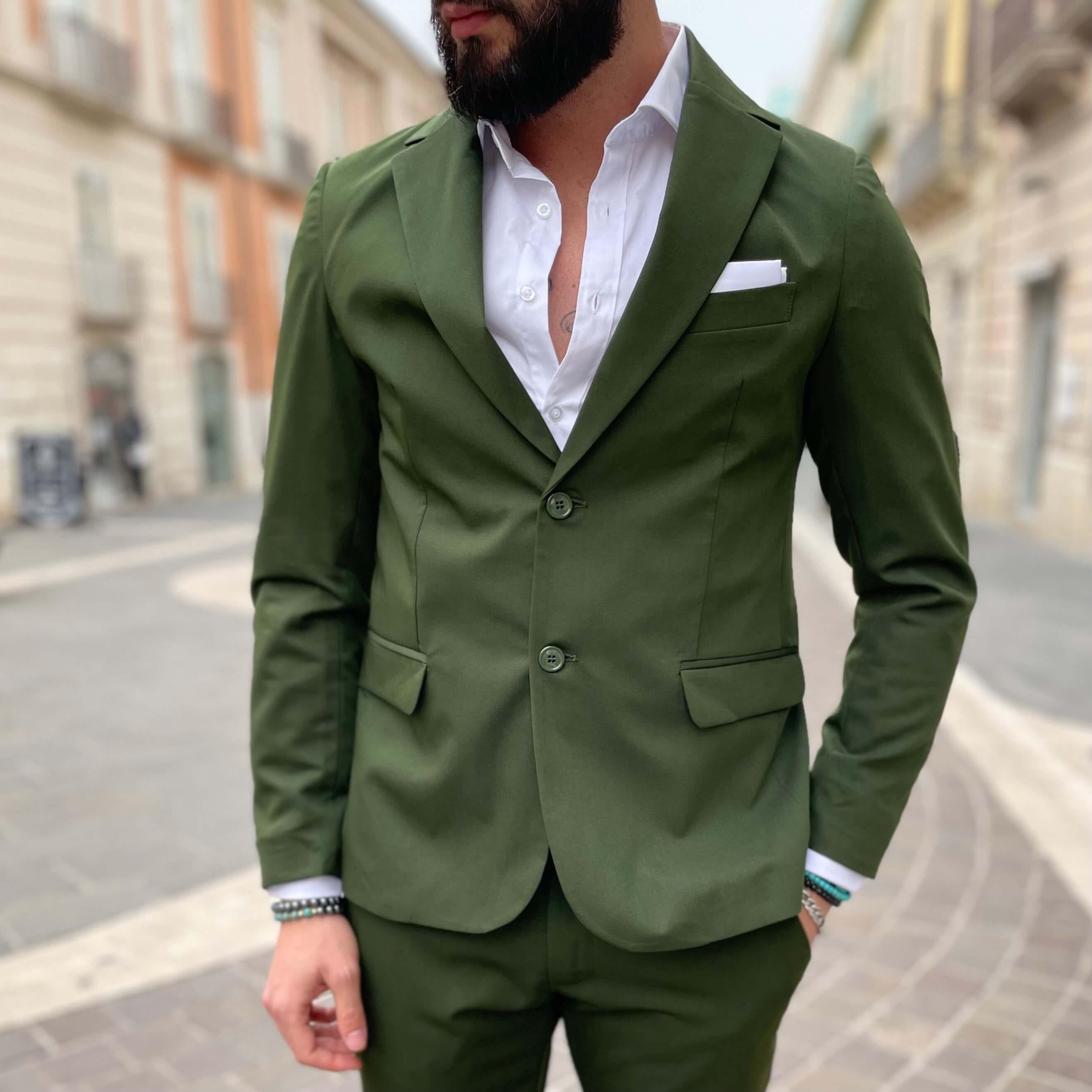 Green Single-Breasted Suit - FLAG STORE 