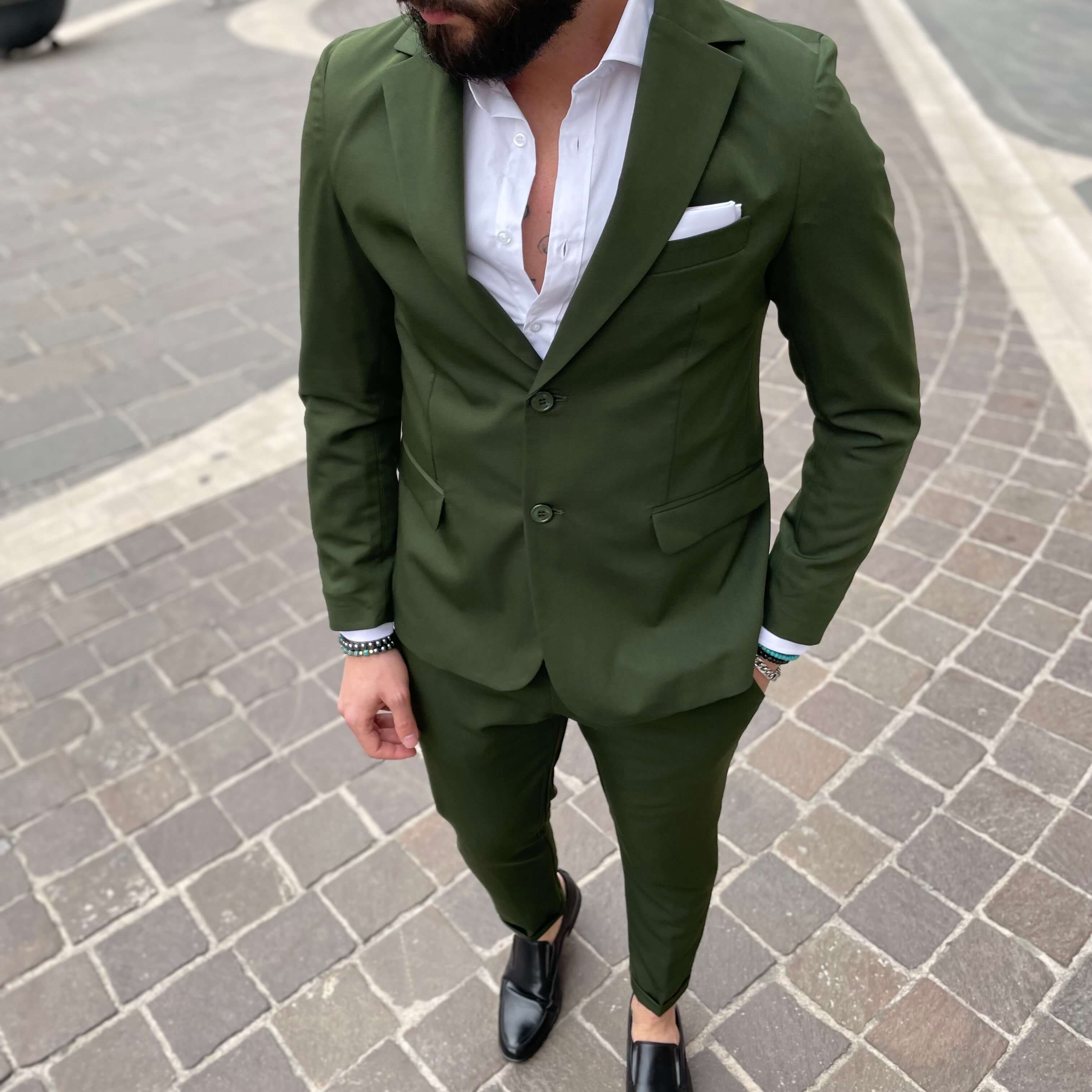 Green Single-Breasted Suit - FLAG STORE 