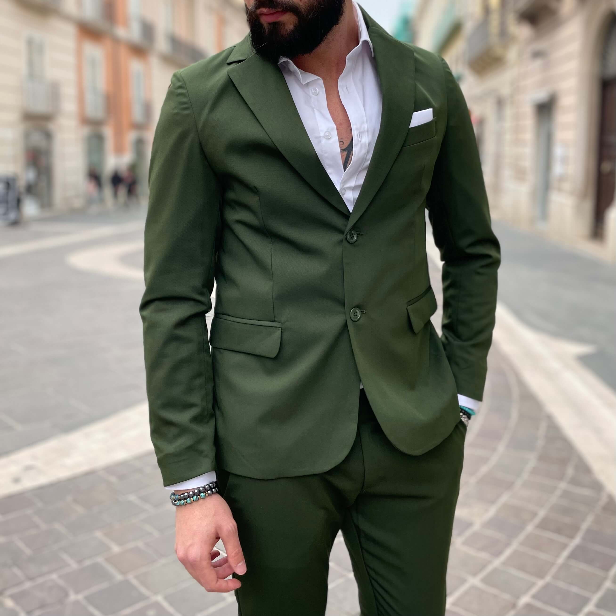 Green Single-Breasted Suit - FLAG STORE 