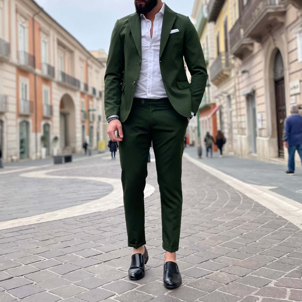 Green Single-Breasted Suit - FLAG STORE 