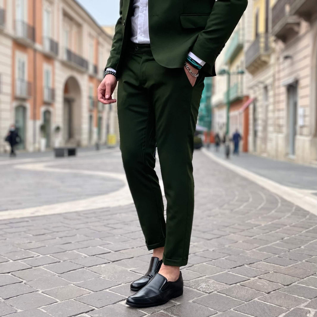 Green Single-Breasted Suit - FLAG STORE 