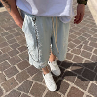 Thumbnail for Bermuda di jeans chiaro strappato - FLAG STORE