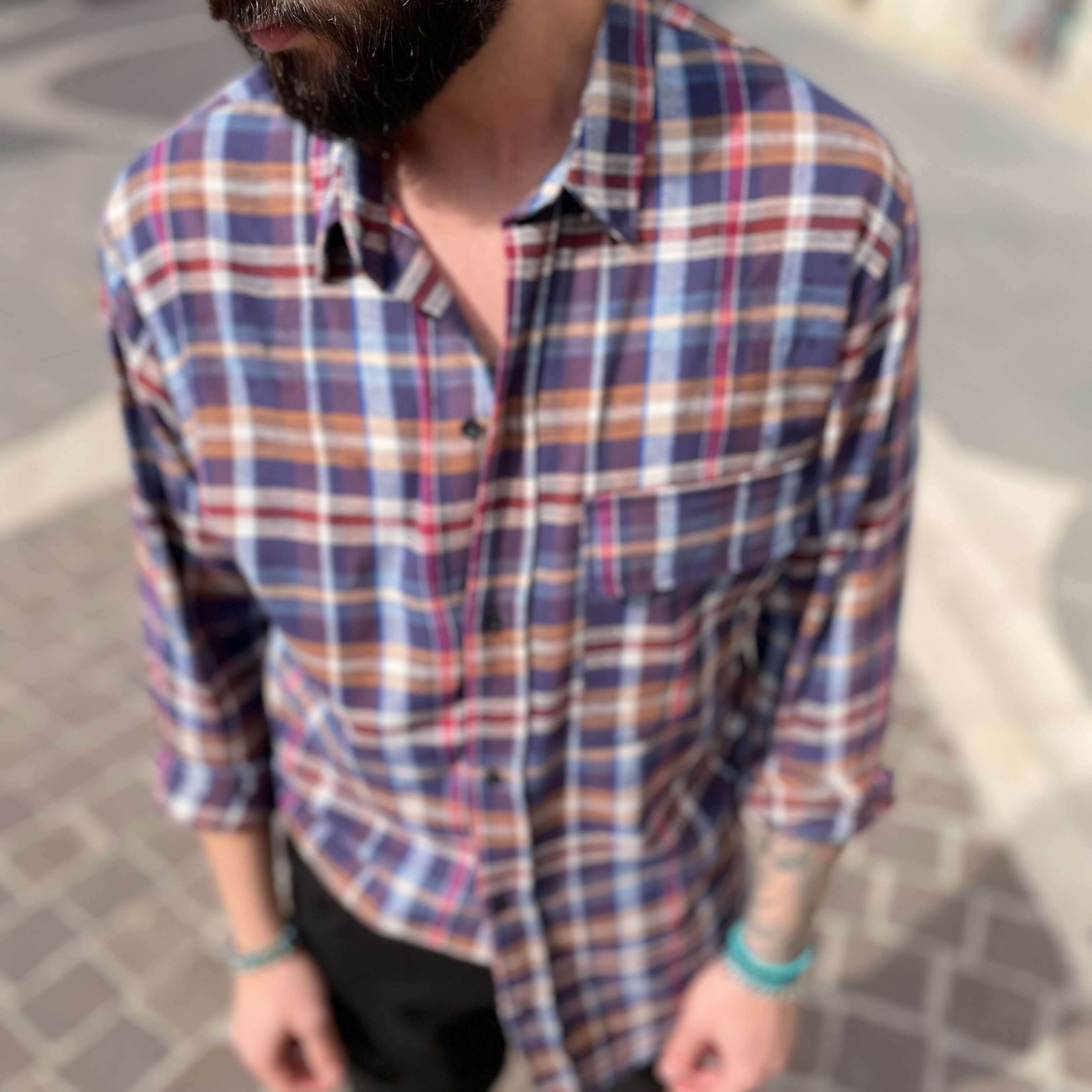 Camicia a quadri blu - FLAG STORE