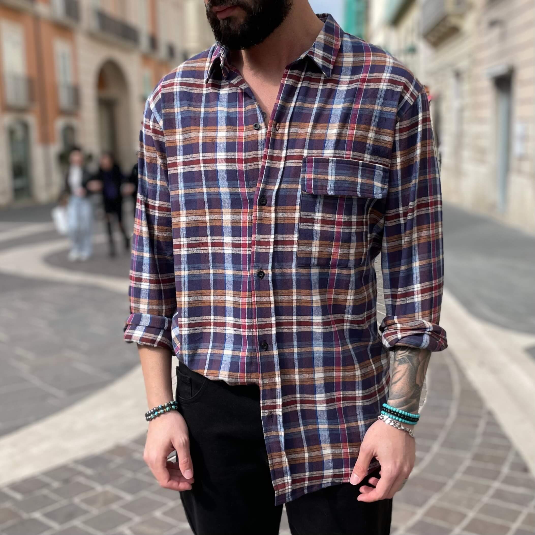 Camicia a quadri blu - FLAG STORE
