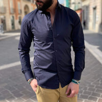 Thumbnail for Camicia blu navy slim fit - FLAG STORE