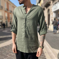 Thumbnail for Camicia di lino a casacca verde - FLAG STORE