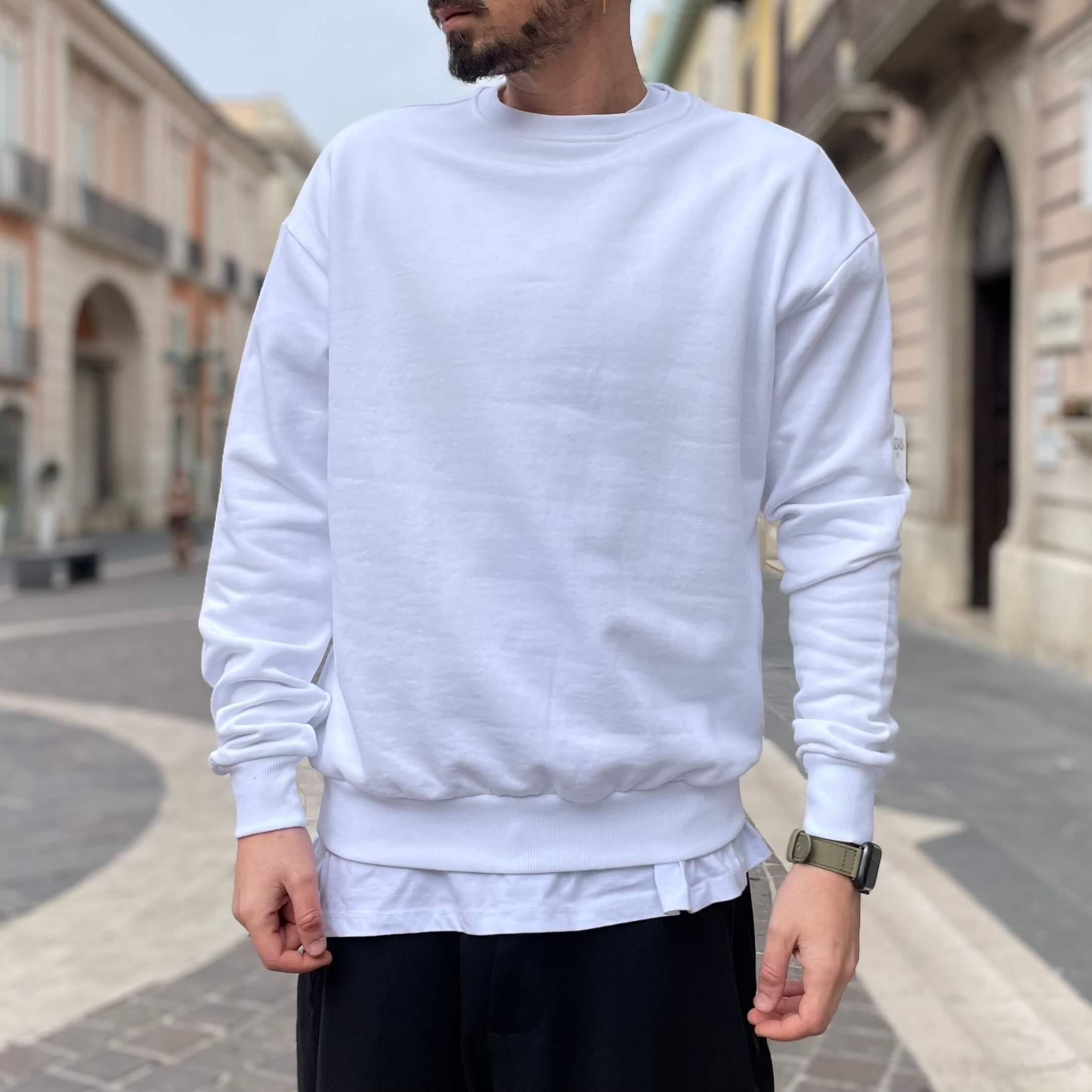 Felpa basic standard bianca - FLAG STORE