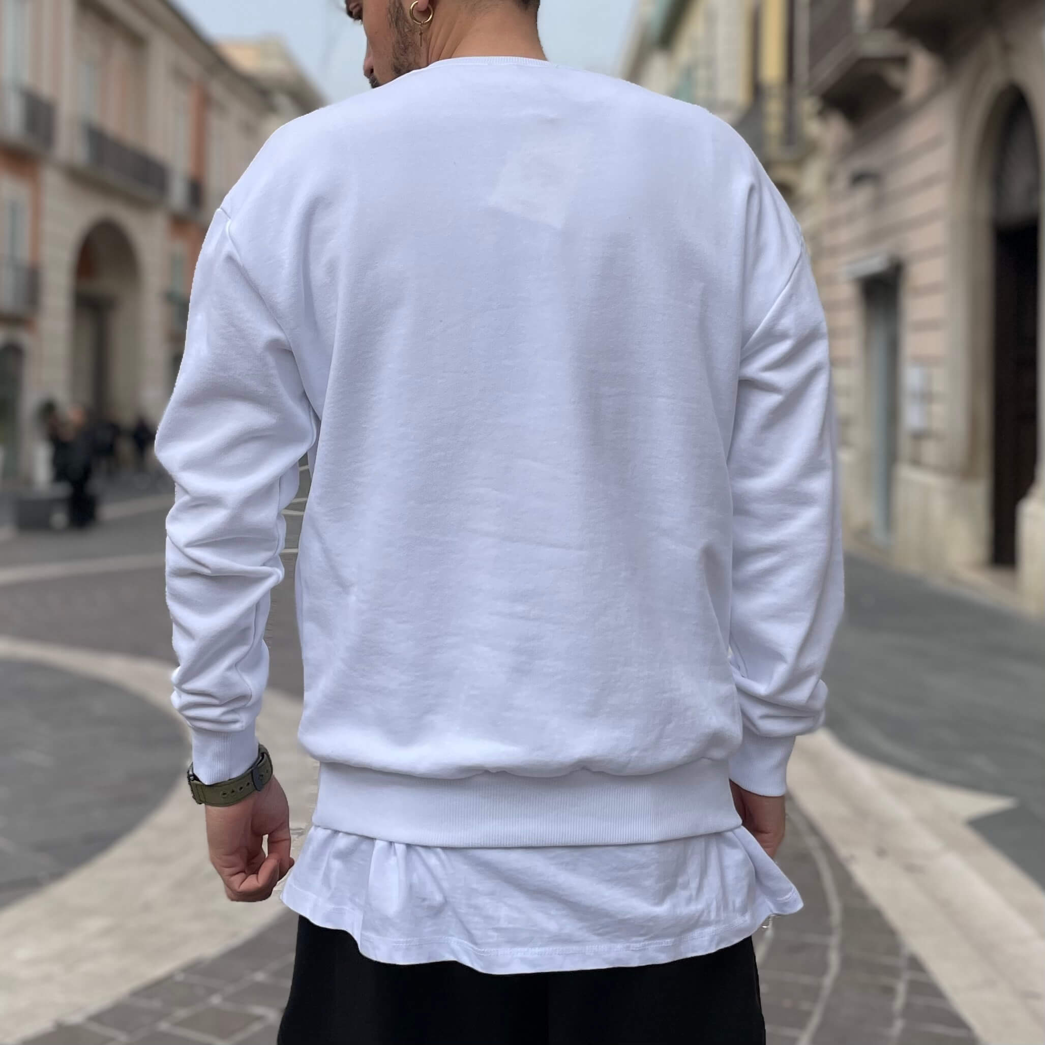 Felpa basic standard bianca - FLAG STORE