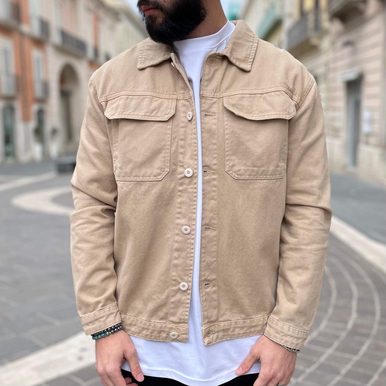Giacca di jeans beige - FLAG STORE