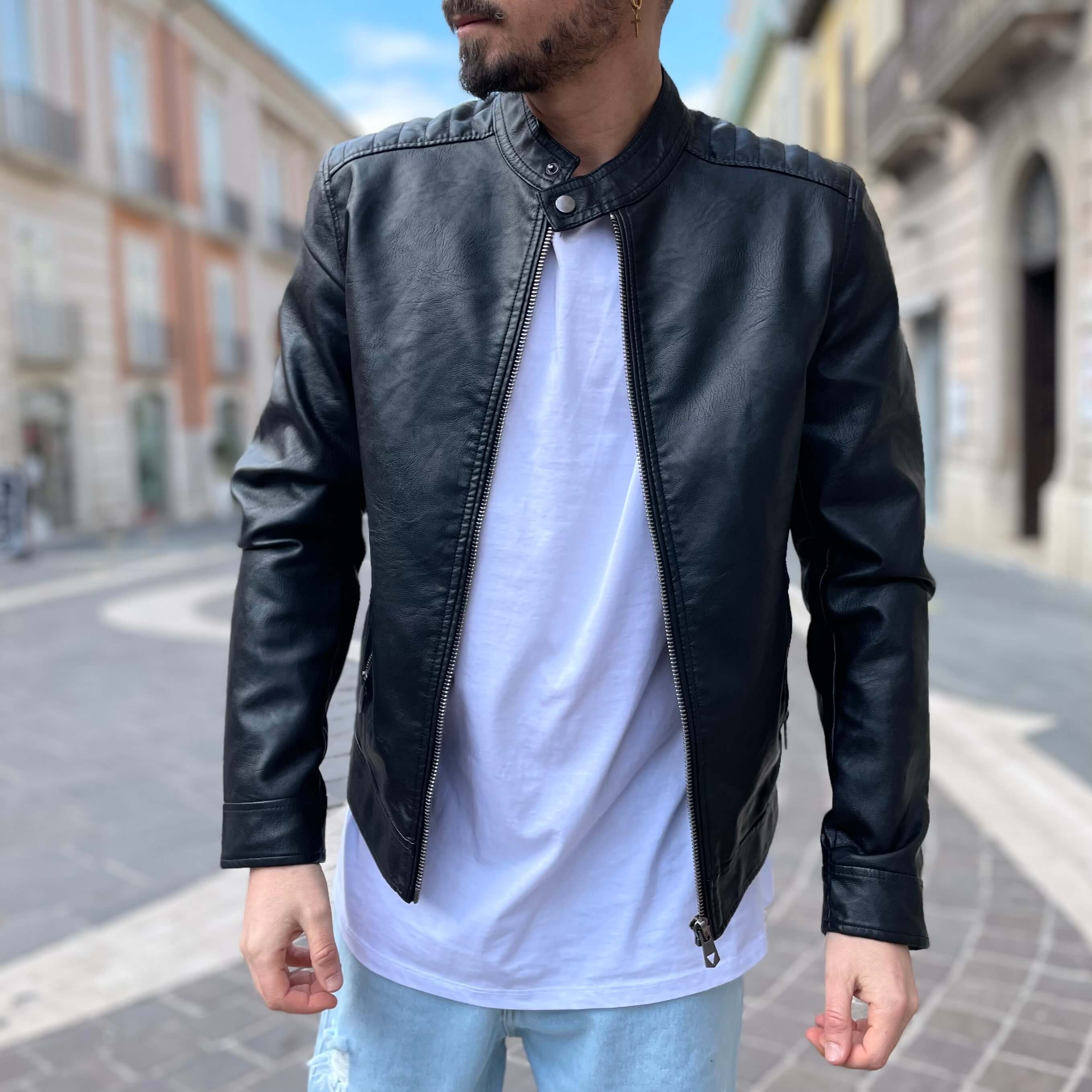 Giubbino Biker di pelle 2.0 - FLAG STORE