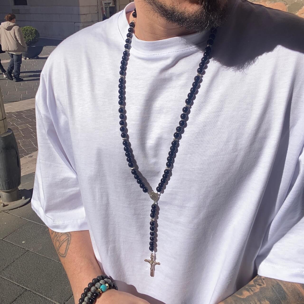 Collana Rosario di perle nera - FLAG STORE