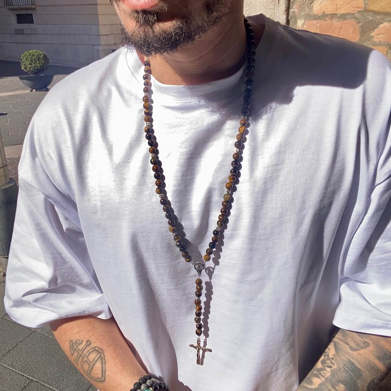 Collana Rosario di perle marrone - FLAG STORE