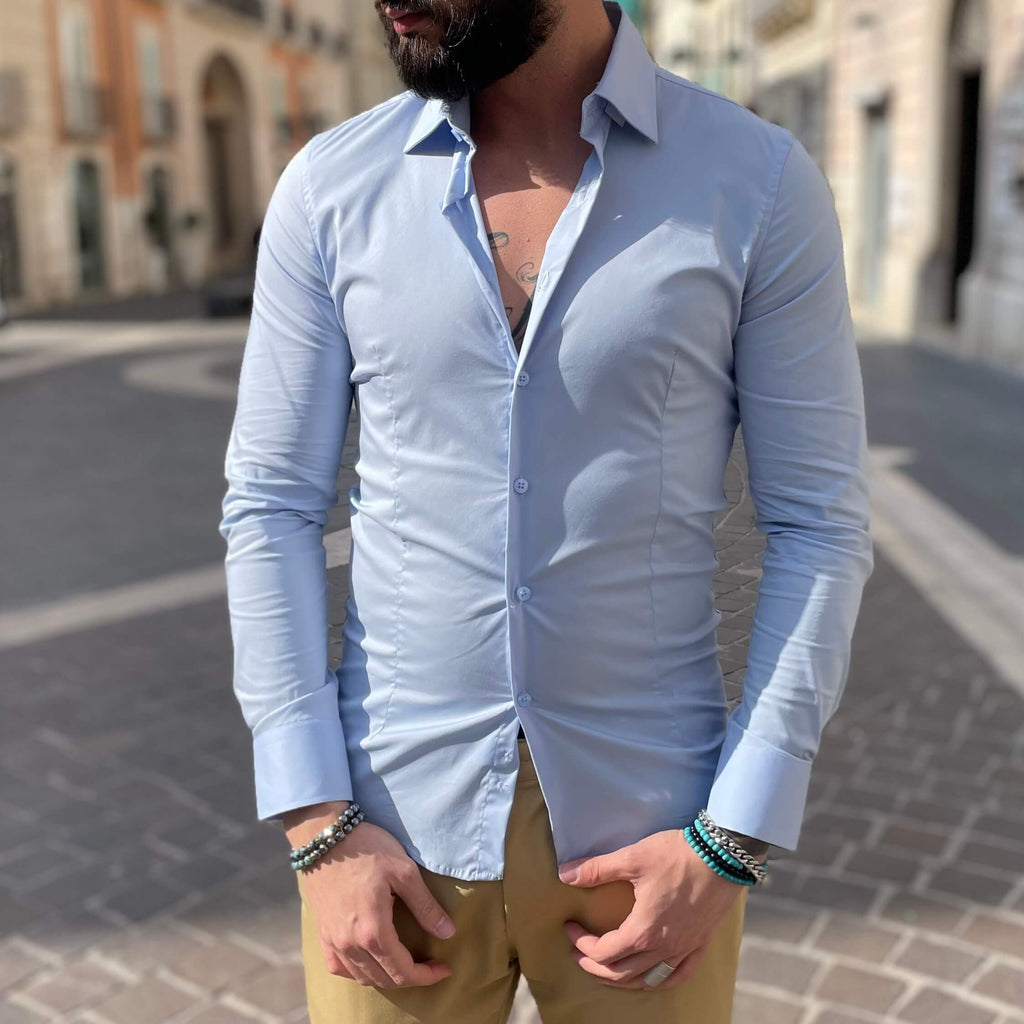Camicia azzurra slim fit - FLAG STORE