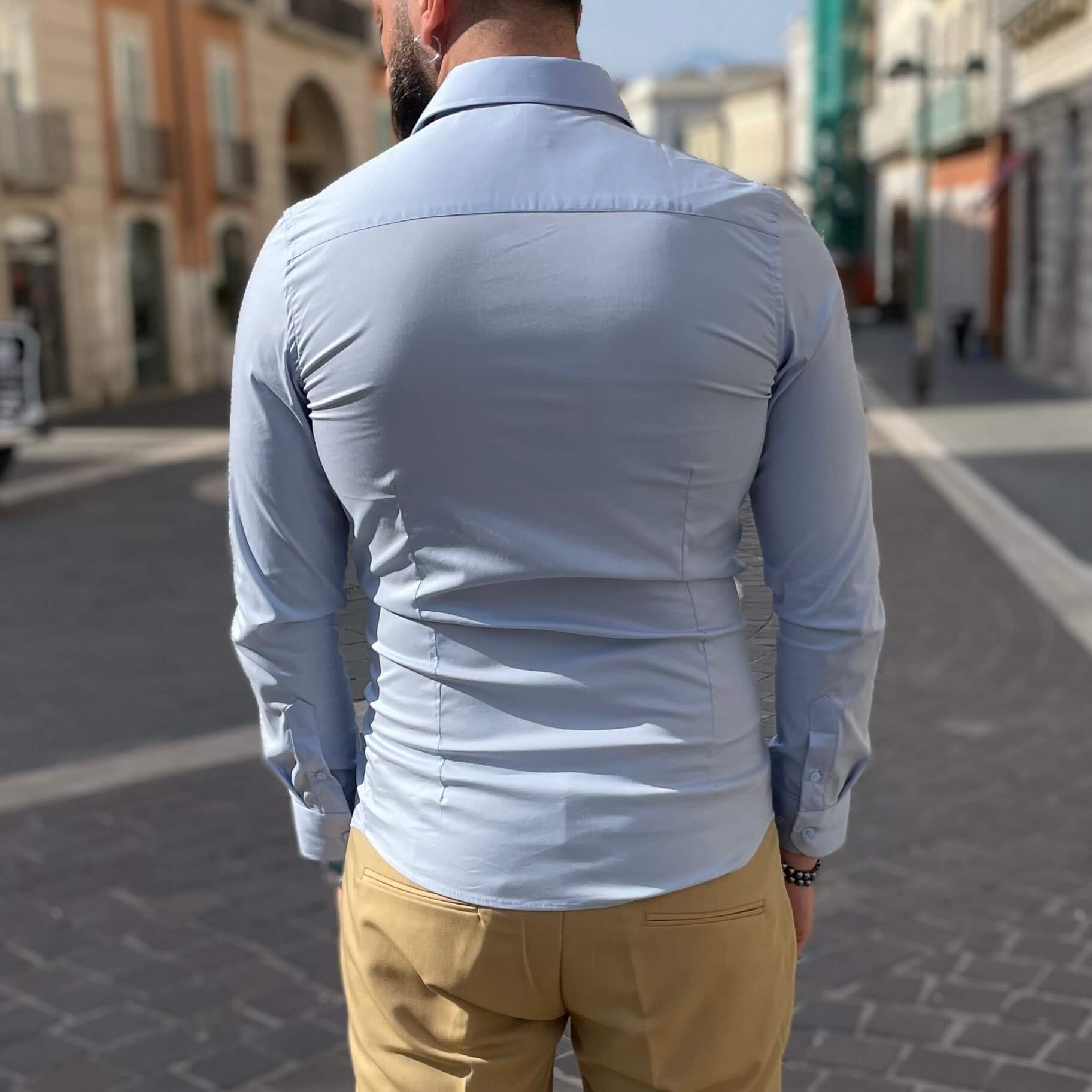 Camicia azzurra slim fit - FLAG STORE