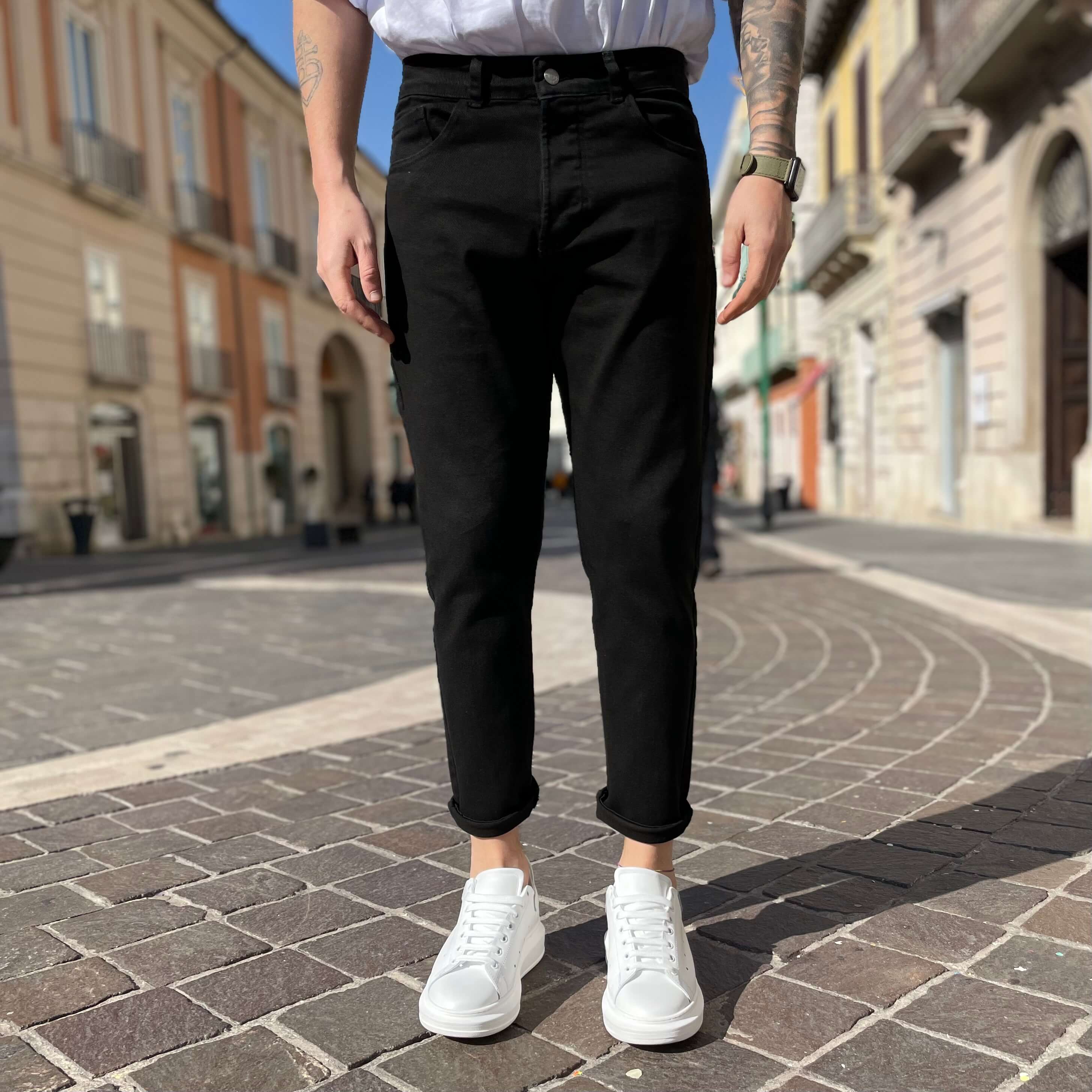 Jeans nero Ibrahimovic regular fit - FLAG STORE