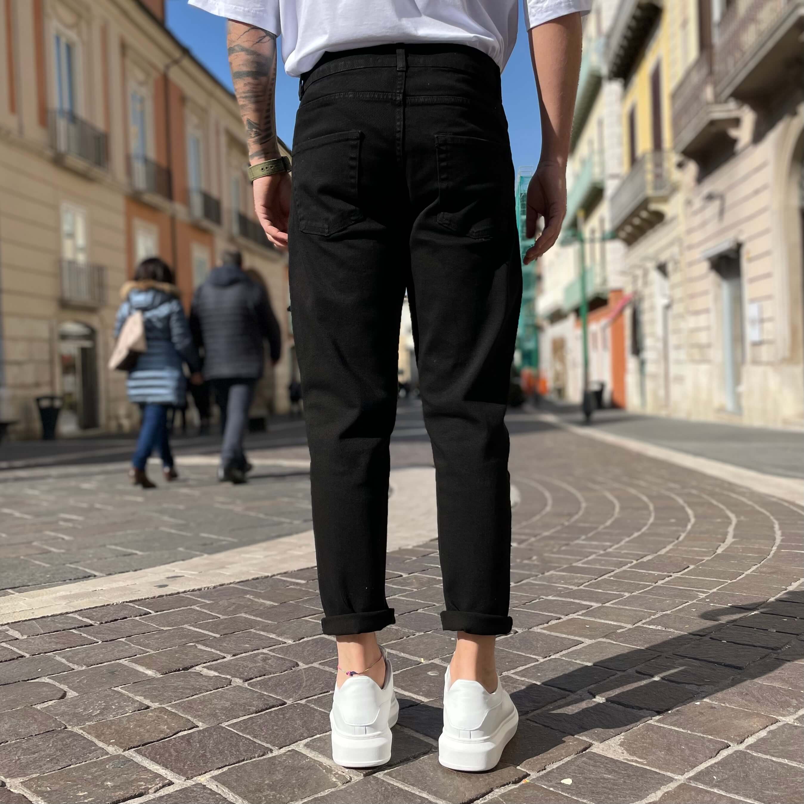 Jeans nero Ibrahimovic regular fit - FLAG STORE