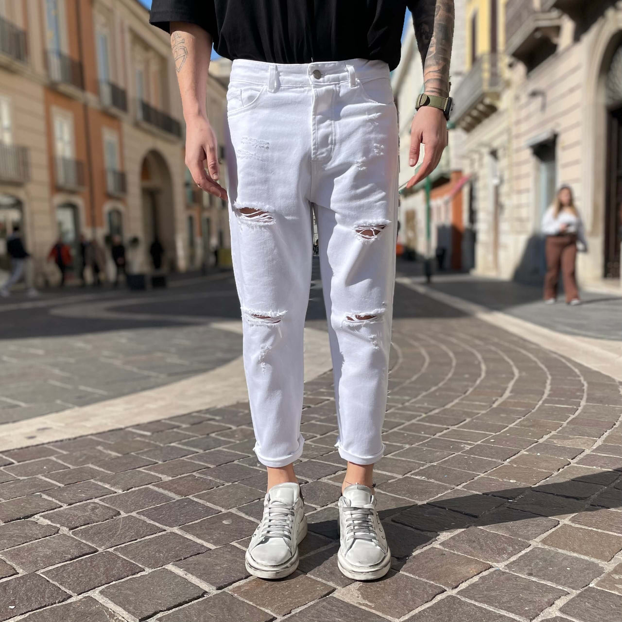 Jeans bianco strappato 2.0 - FLAG STORE