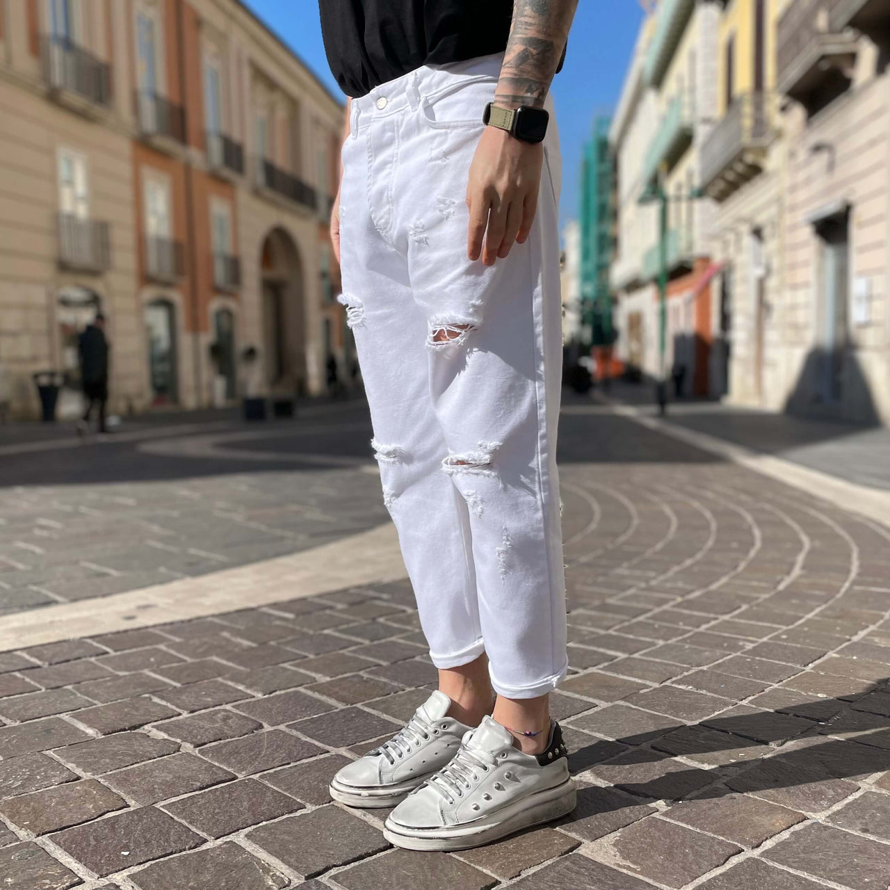 Skinny Jeans Jeans Bianchi Uomo Abbinamento Pantalone Bianco