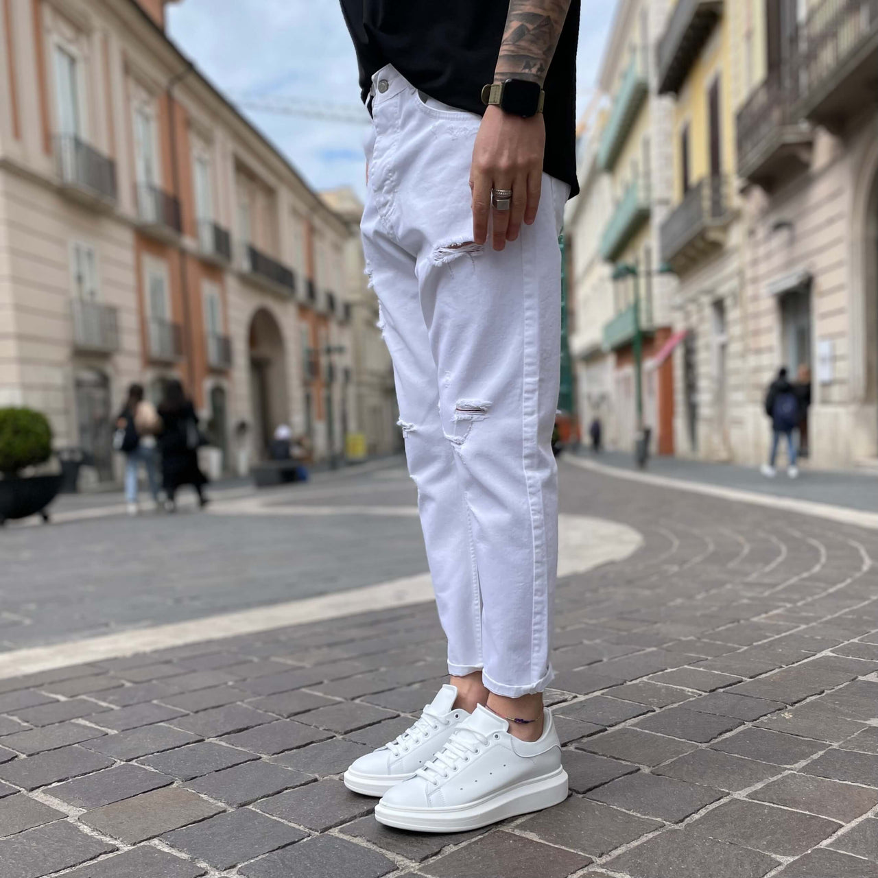 Jeans bianco strappato 3.0 regular fit - FLAG STORE