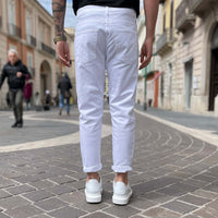 Thumbnail for Jeans bianco strappo al ginocchio - FLAG STORE
