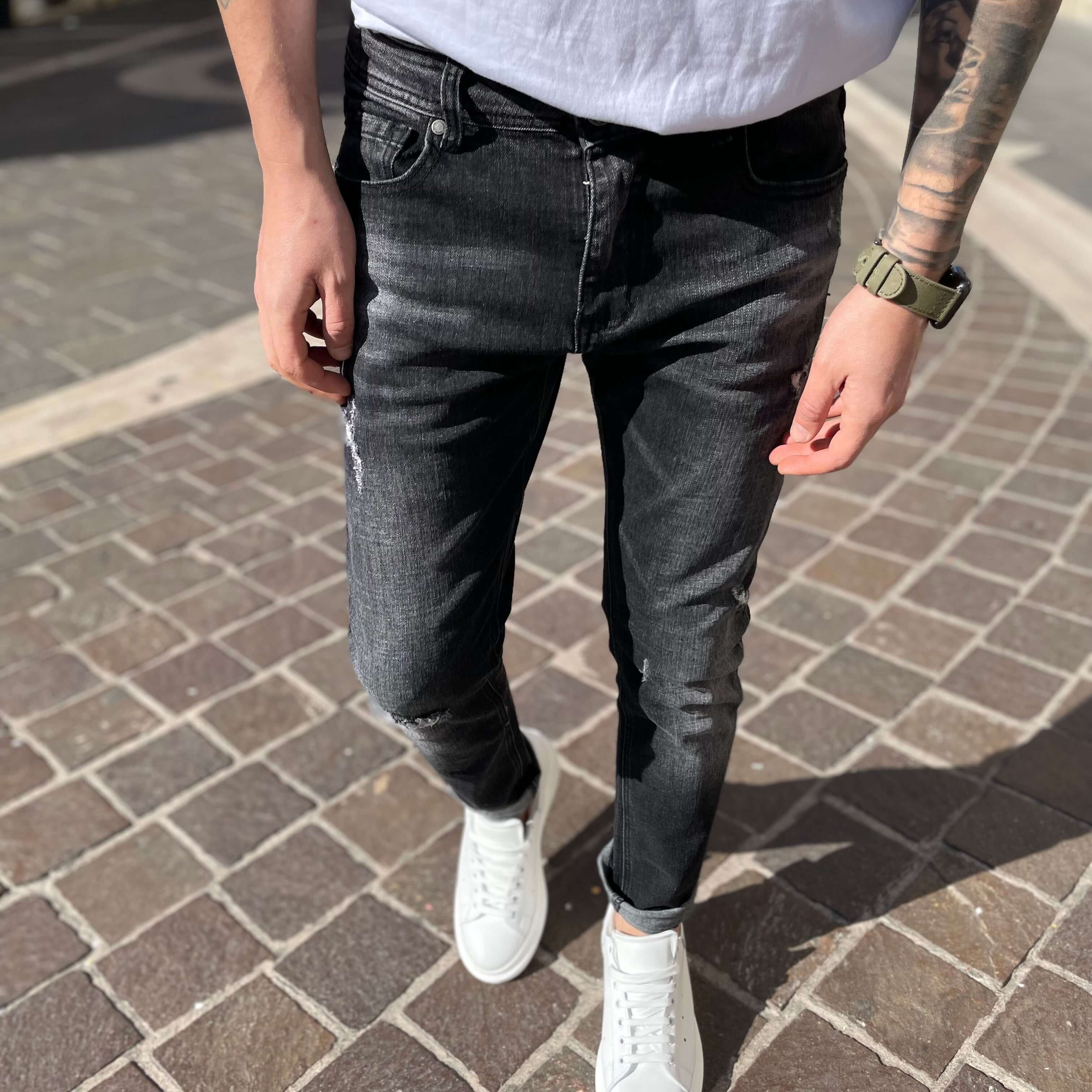 Jeans grigio scuro skinny fit 3.0 - FLAG STORE