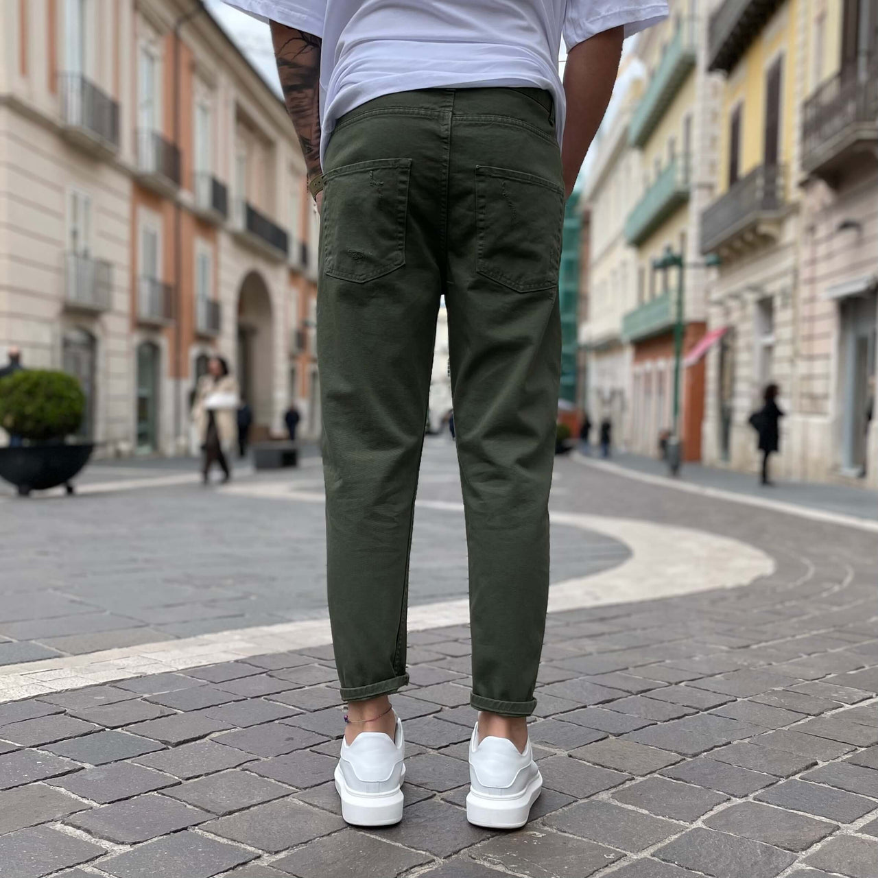 Jeans verde strappato 3.0 regular fit - FLAG STORE