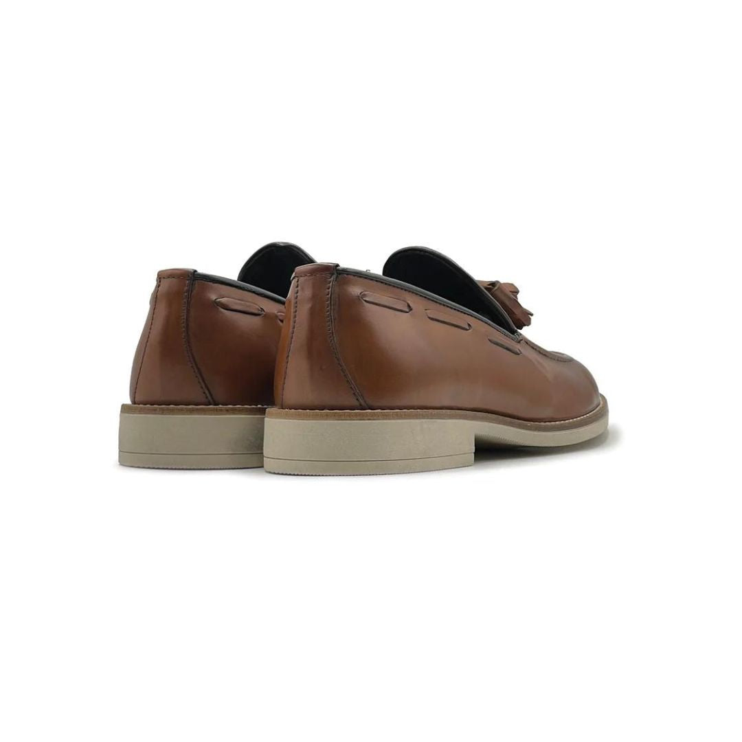 Mocassino Loafer con nappine Cuoio - FLAG STORE