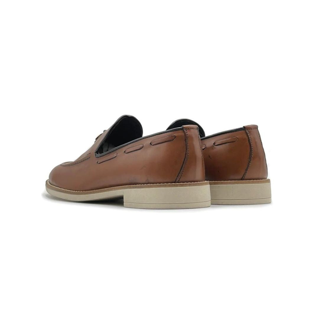 Mocassino Loafer con nappine Cuoio - FLAG STORE