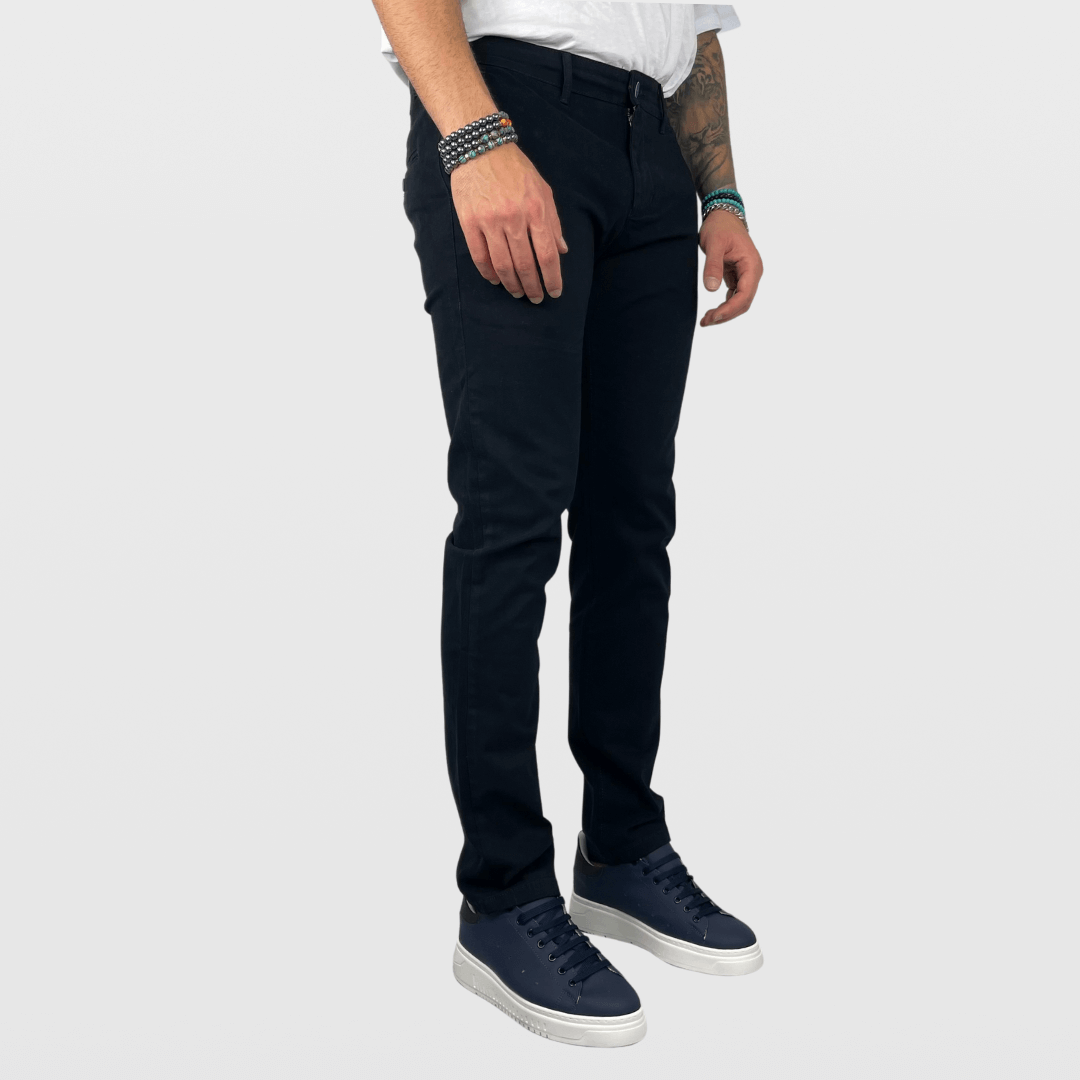 Pantalone Blu con Bottone Comfort Fit - FLAG STORE