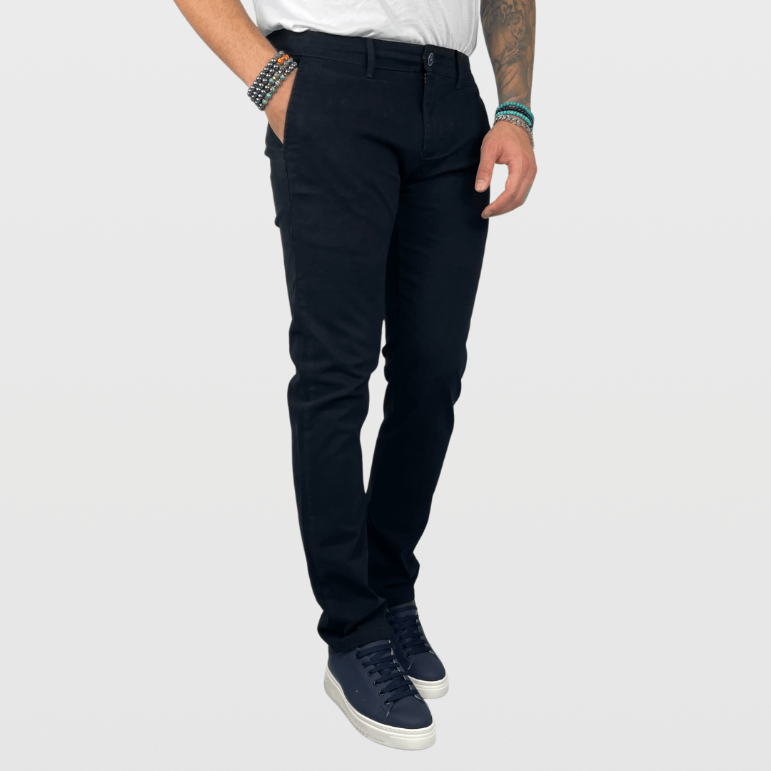 Pantalone Blu con Bottone Comfort Fit - FLAG STORE