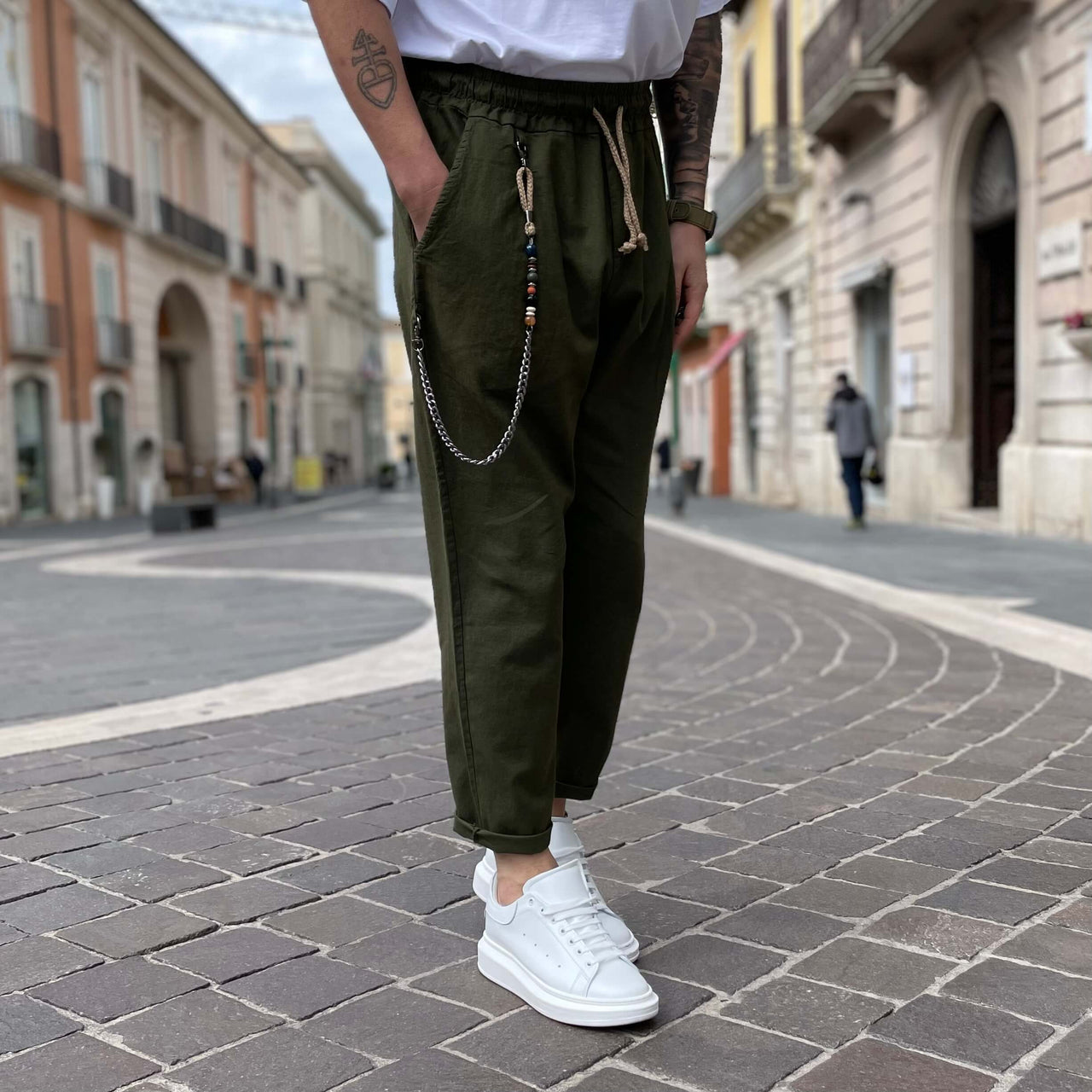 Pantalone di Lino Verde - FLAG STORE