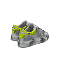 Thumbnail for Sneakers bianca sporcata con collo giallo fluo - FLAG STORE