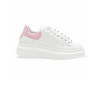 Thumbnail for Sneakers bianche con riporto rosa in pelle con puntini - FLAG STORE